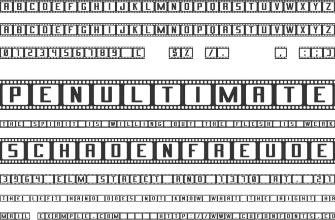 Cinema St font preview