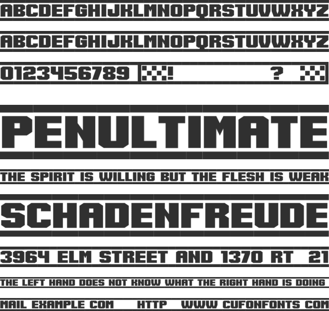 Speed Racing font preview