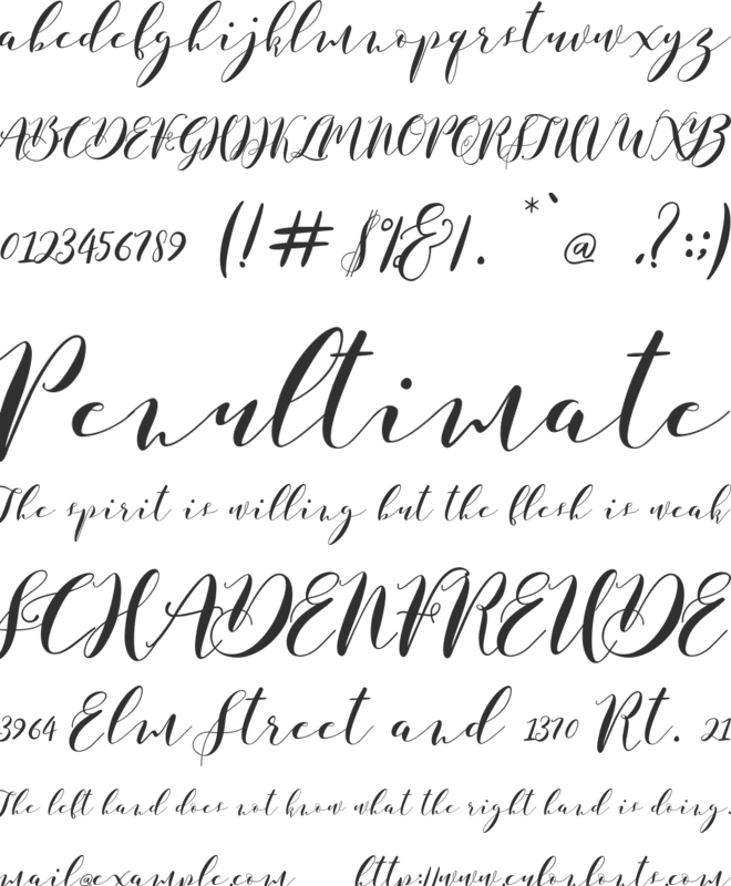 Paduka Script free version font preview
