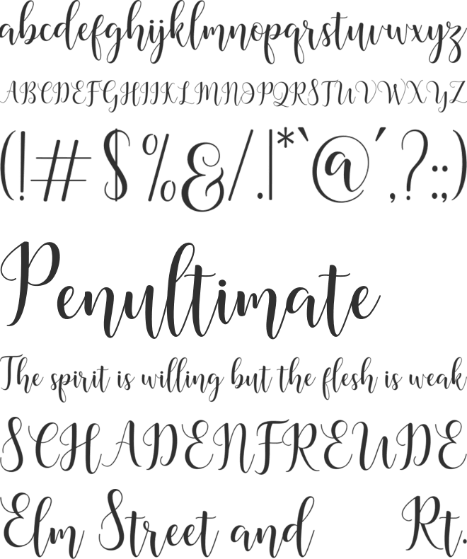 Madelina font preview