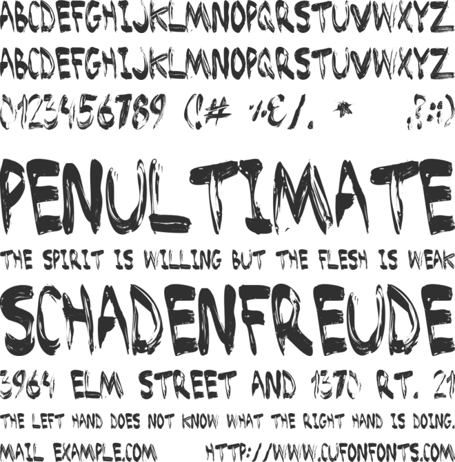 Brushed font preview