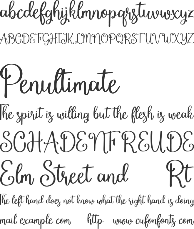 Cherish font preview