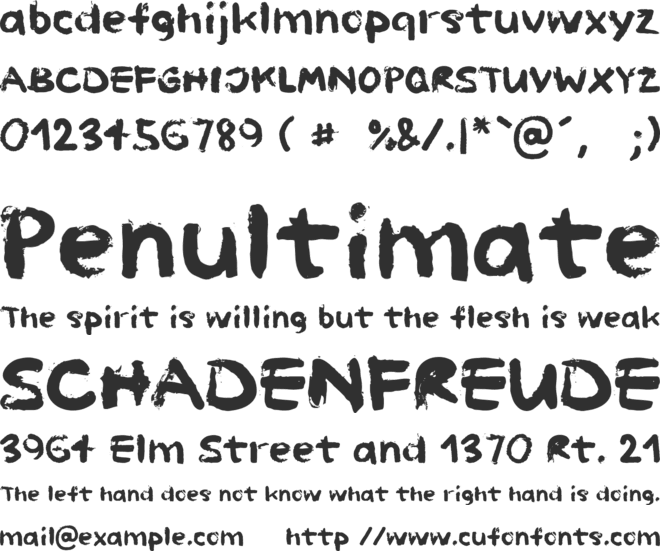 Paint Hand font preview