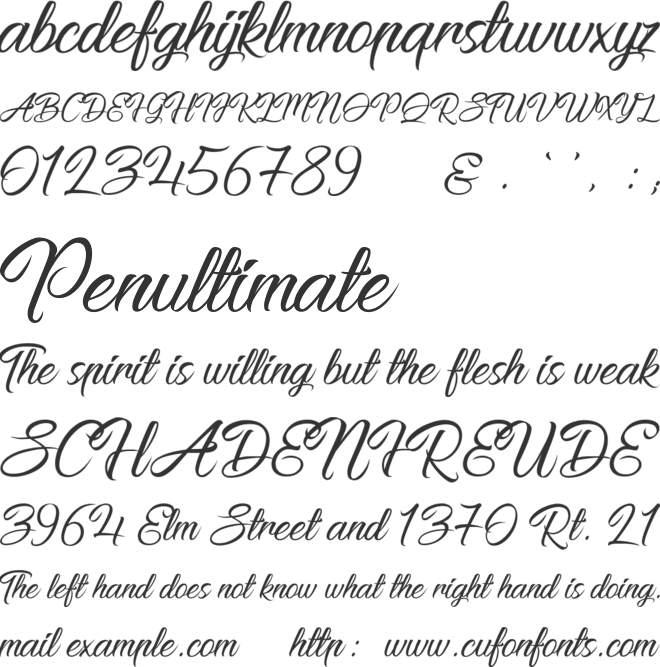 Pictorial Signature font preview