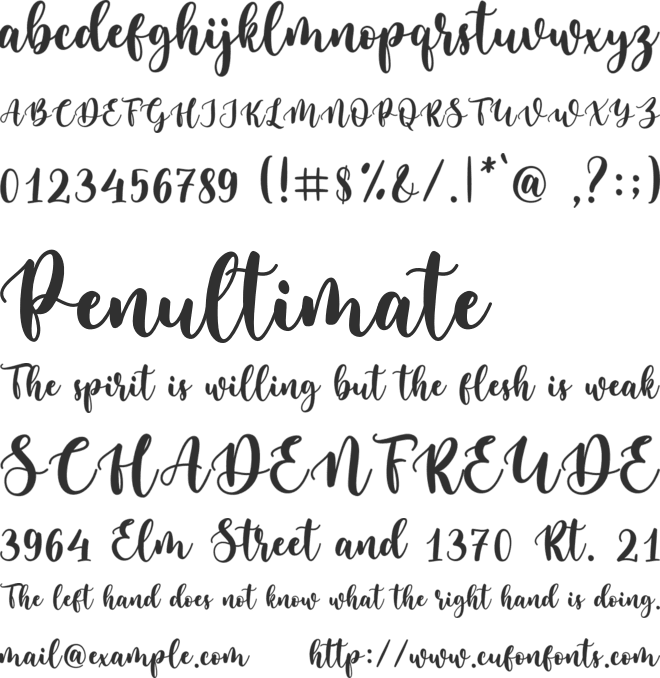 Bamby Demo font preview