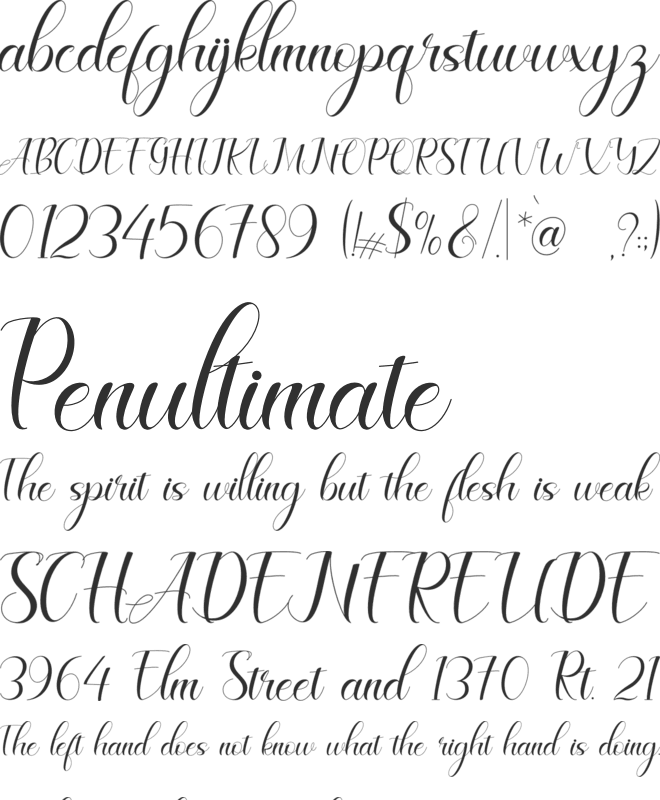 Celinya Personal Use font preview