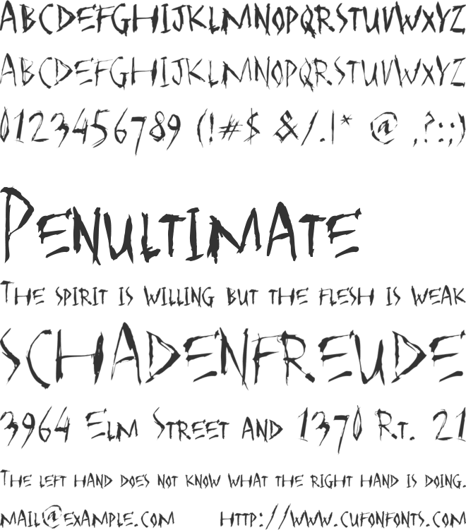 Scarface font preview
