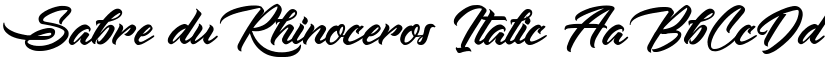 Sabre du Rhinoceros Italic font