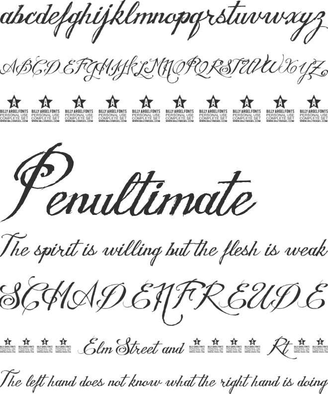 Wedding Nightmares Personal Use font preview