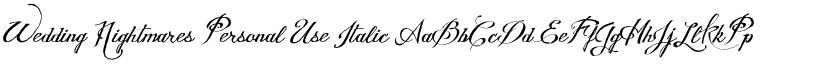 Wedding Nightmares Personal Use Italic font