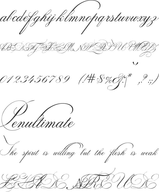 Indenture English Penman Demo font preview