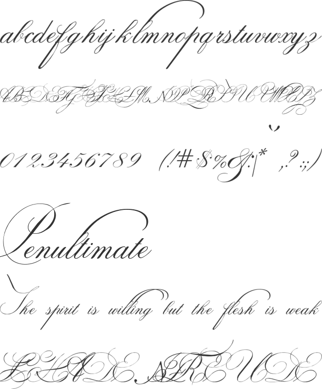 Indenture English Penman Demo font preview