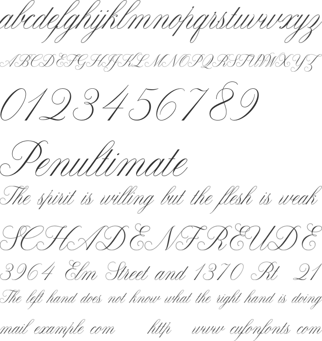 Claudya Script font preview