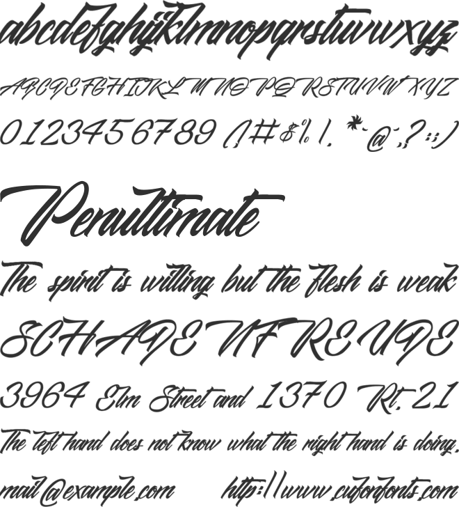 Midnight Street font preview