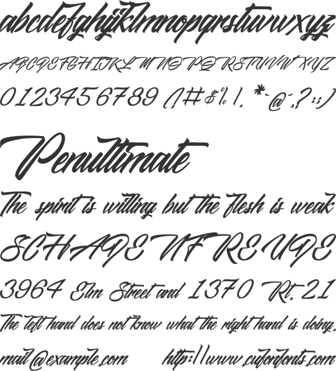 Midnight Street font preview