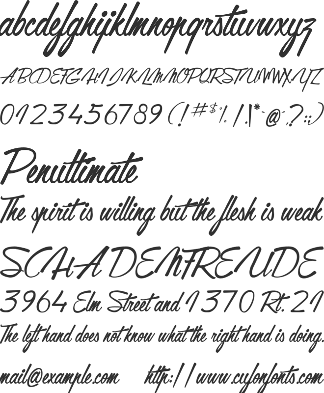 Gentleman on the Rainbow font preview