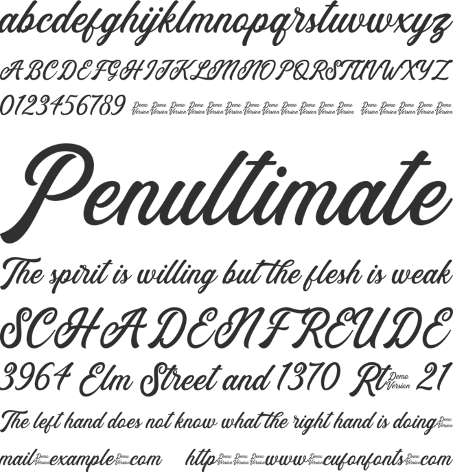 Eusthalia Clean font preview