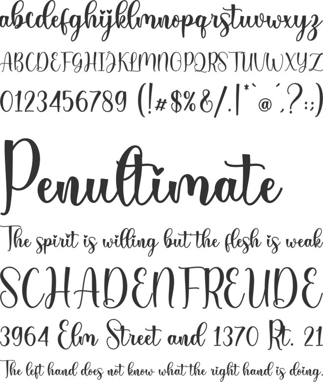 Sayloves_DEMO font preview