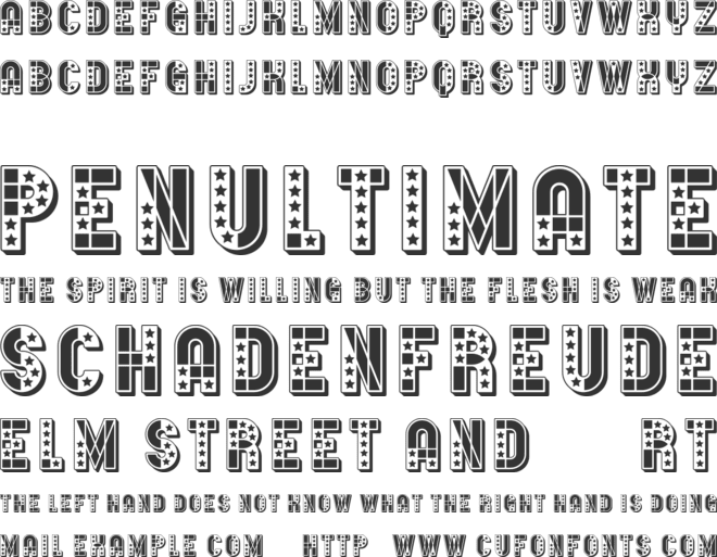 Donald Filled font preview