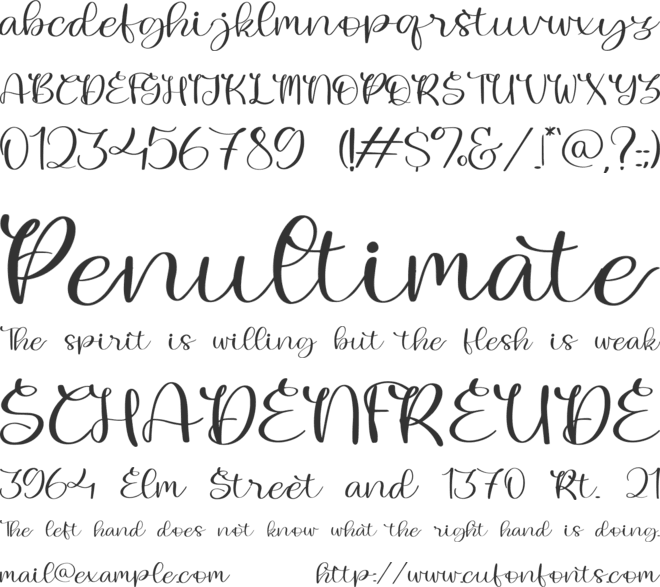 Lovely Melany font preview