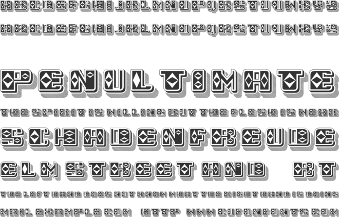 Diamond Flat Filled font preview