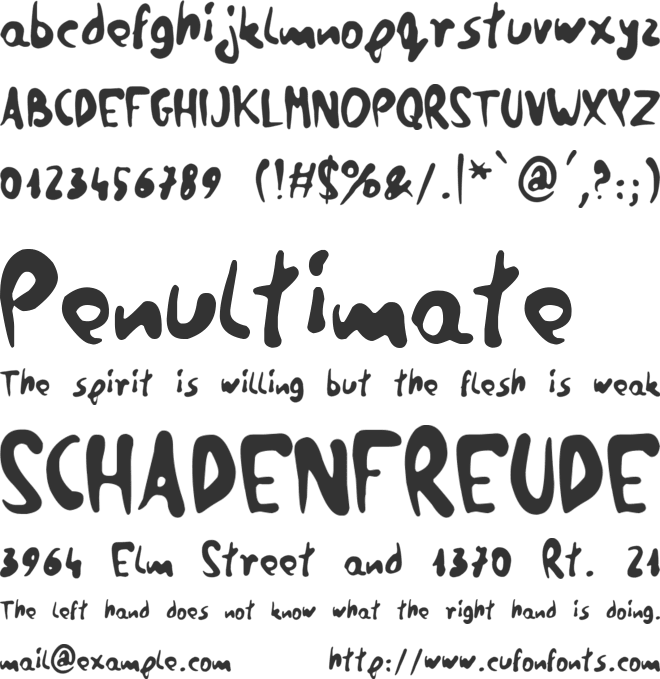 Quill Ink Handy font preview