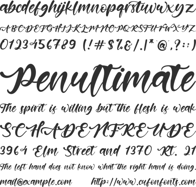 Artistic Calligraphy font preview