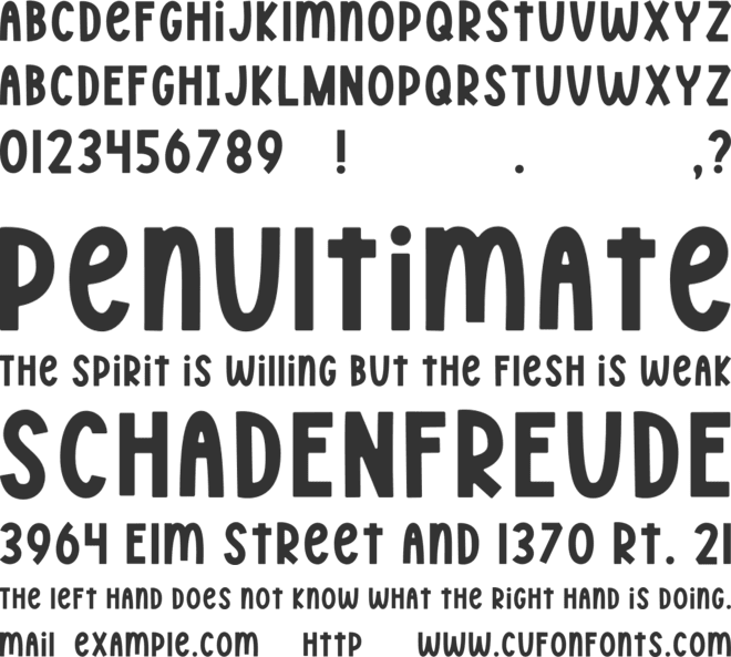 Sunbeam font preview