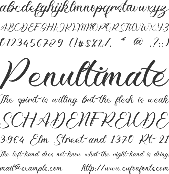 Miranda Dayami font preview