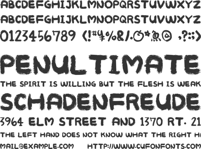 Mukokuseki Kitchen font preview