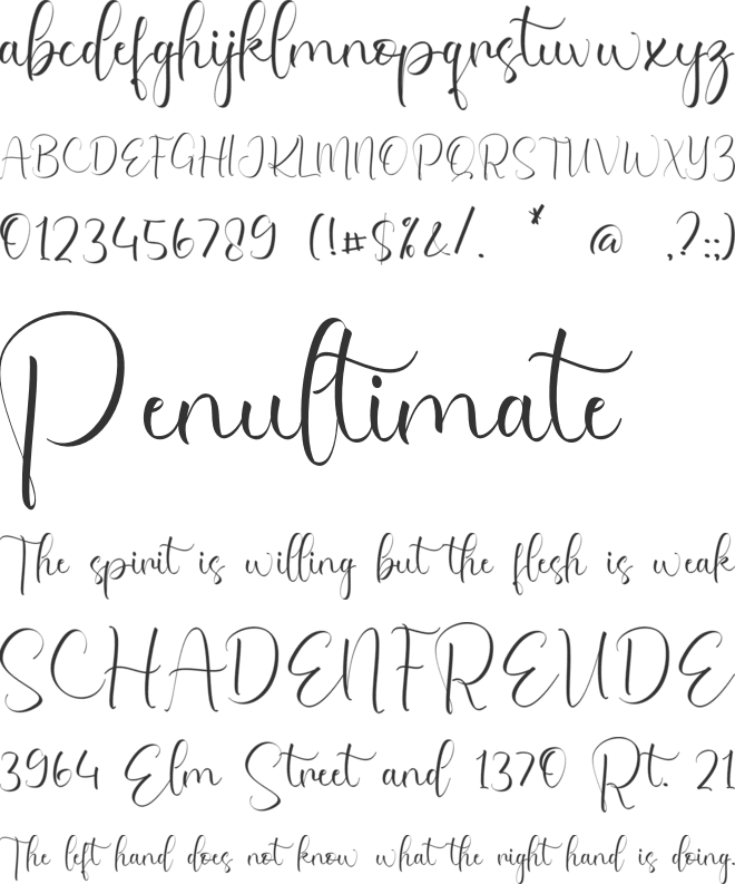 Bridget font preview