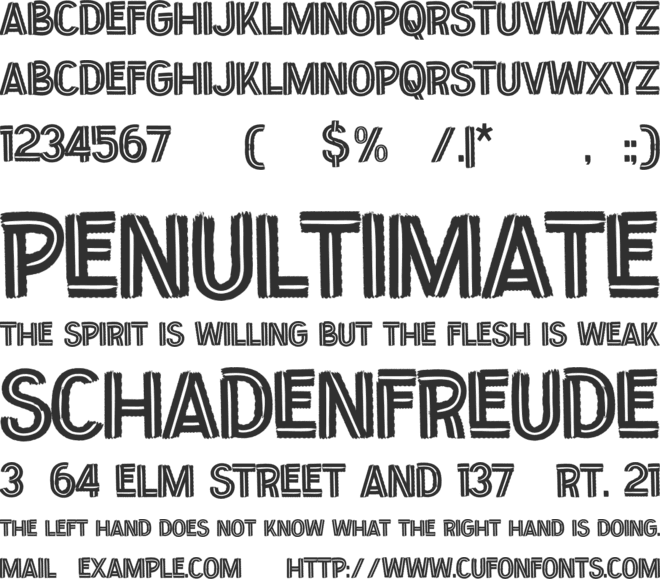 Fragmented font preview