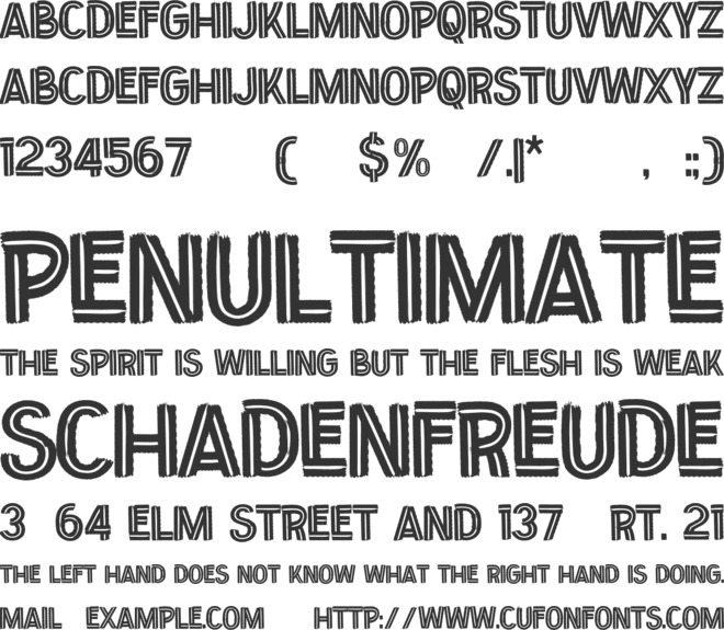 Fragmented font preview