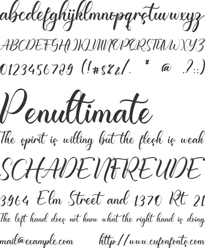 Marina Aliana font preview