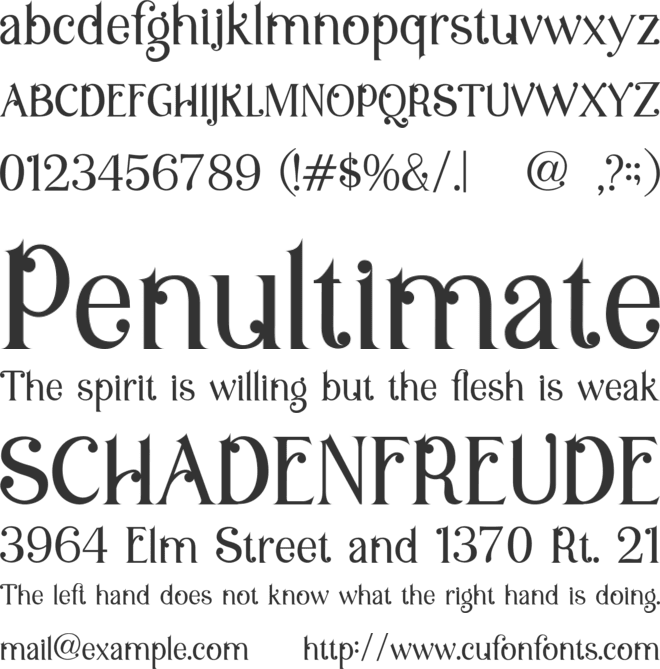 Bellafaith font preview