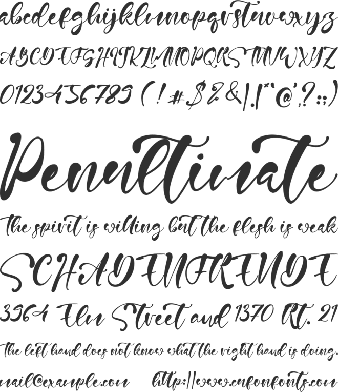 Nelville font preview