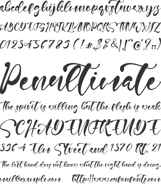 Nelville font preview