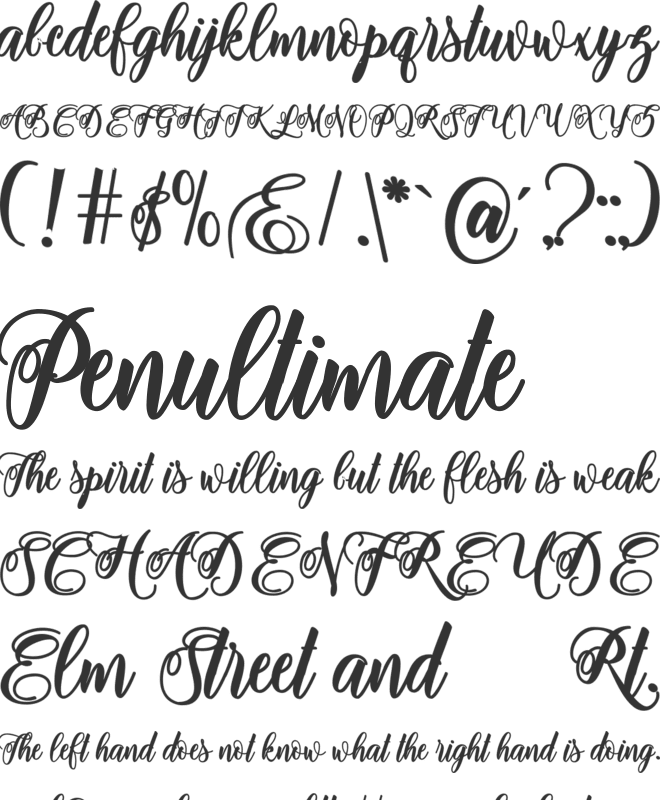 adinda script font preview