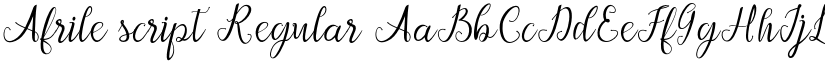 Afrile script Regular font