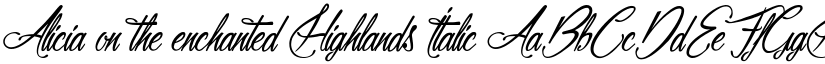 Alicia on the enchanted Highlands Italic font
