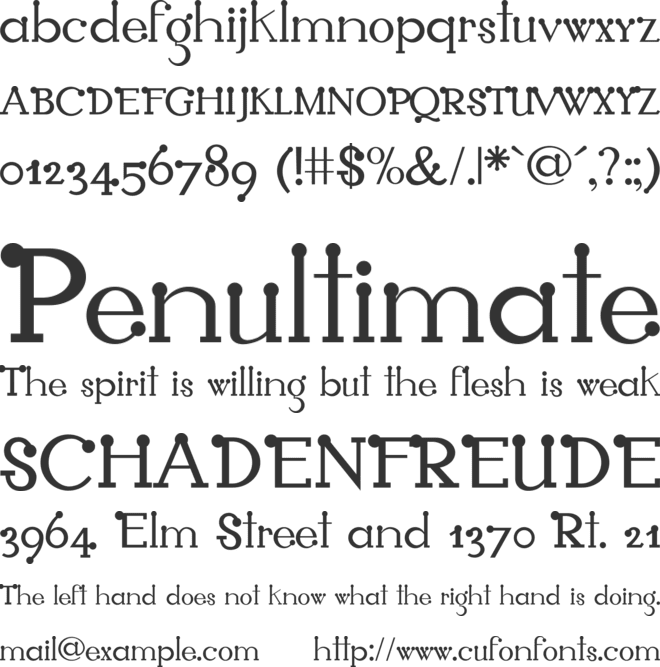 Pagani font preview