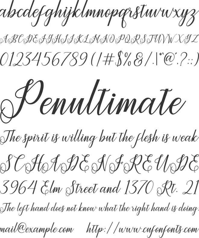 Princella font preview