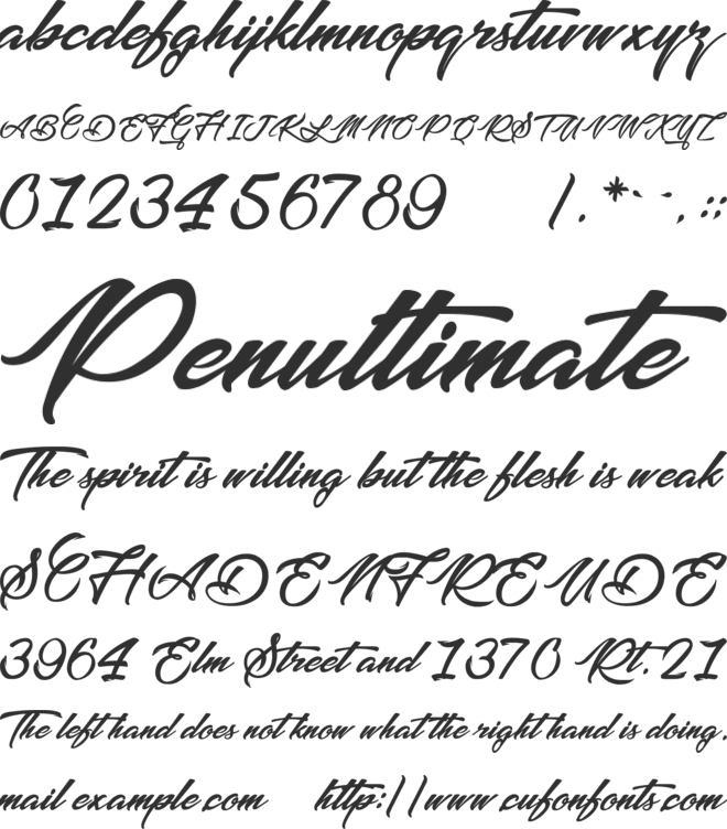 Picture of the Romantic font preview