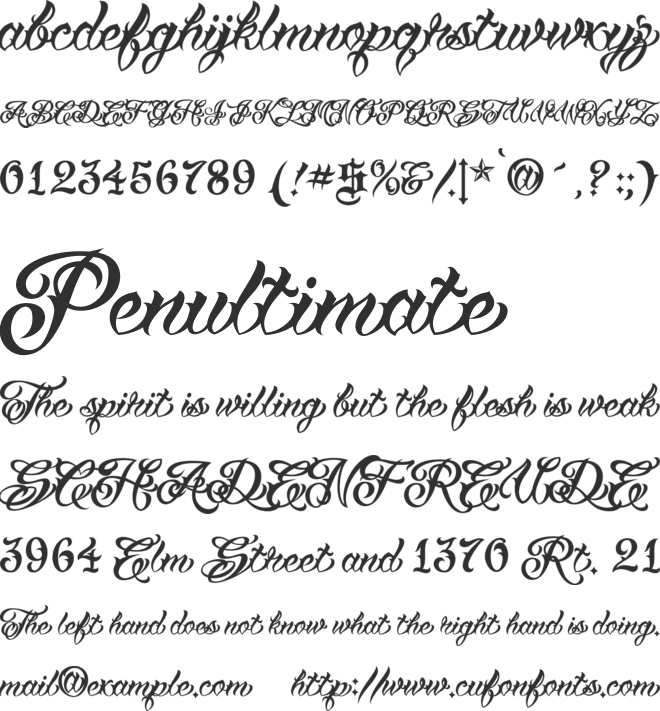 VTCTattooScriptTwo font preview