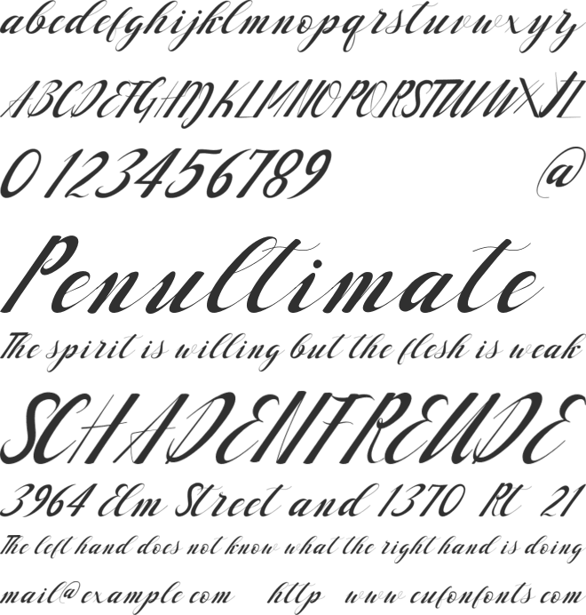 handlove font preview