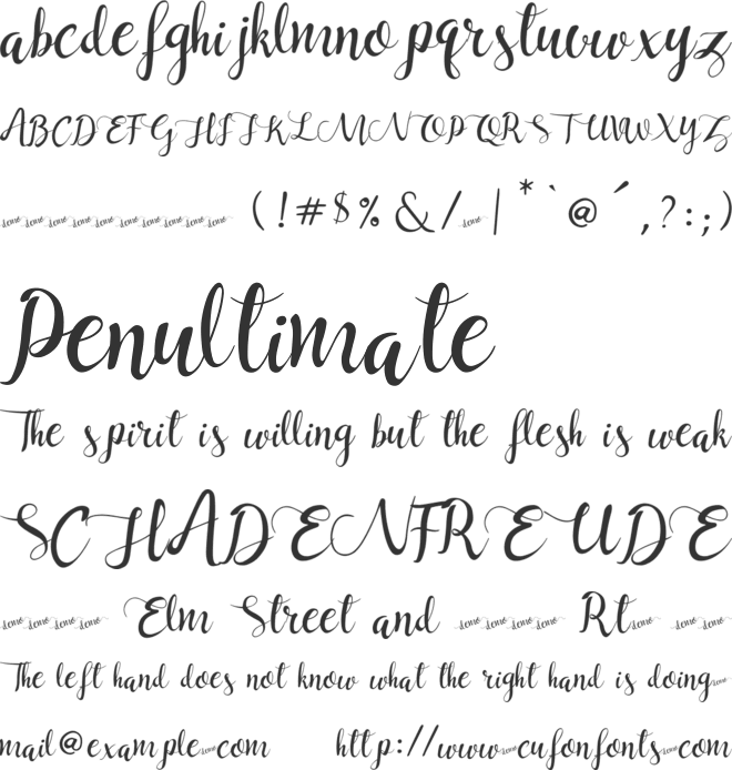 Carmilla font preview