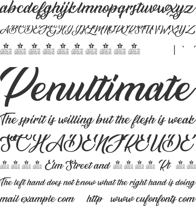 Sunrise Place font preview