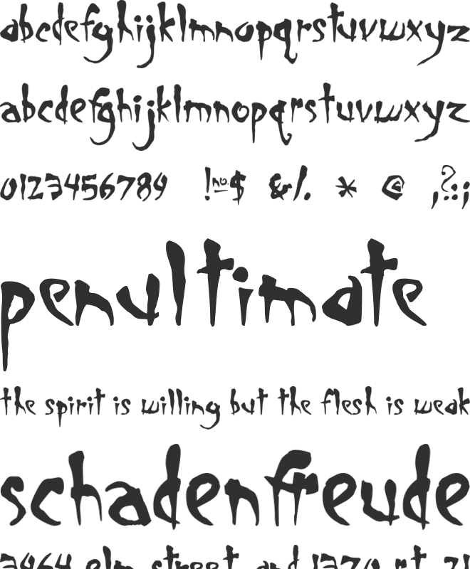 Smegalomania font preview
