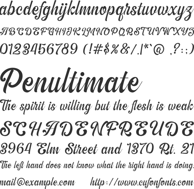 The Amberton DEMO font preview
