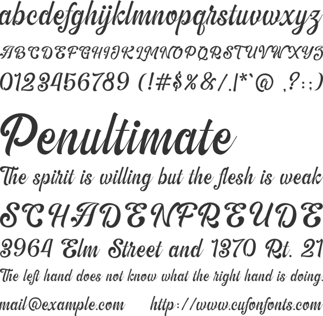 The Amberton DEMO font preview
